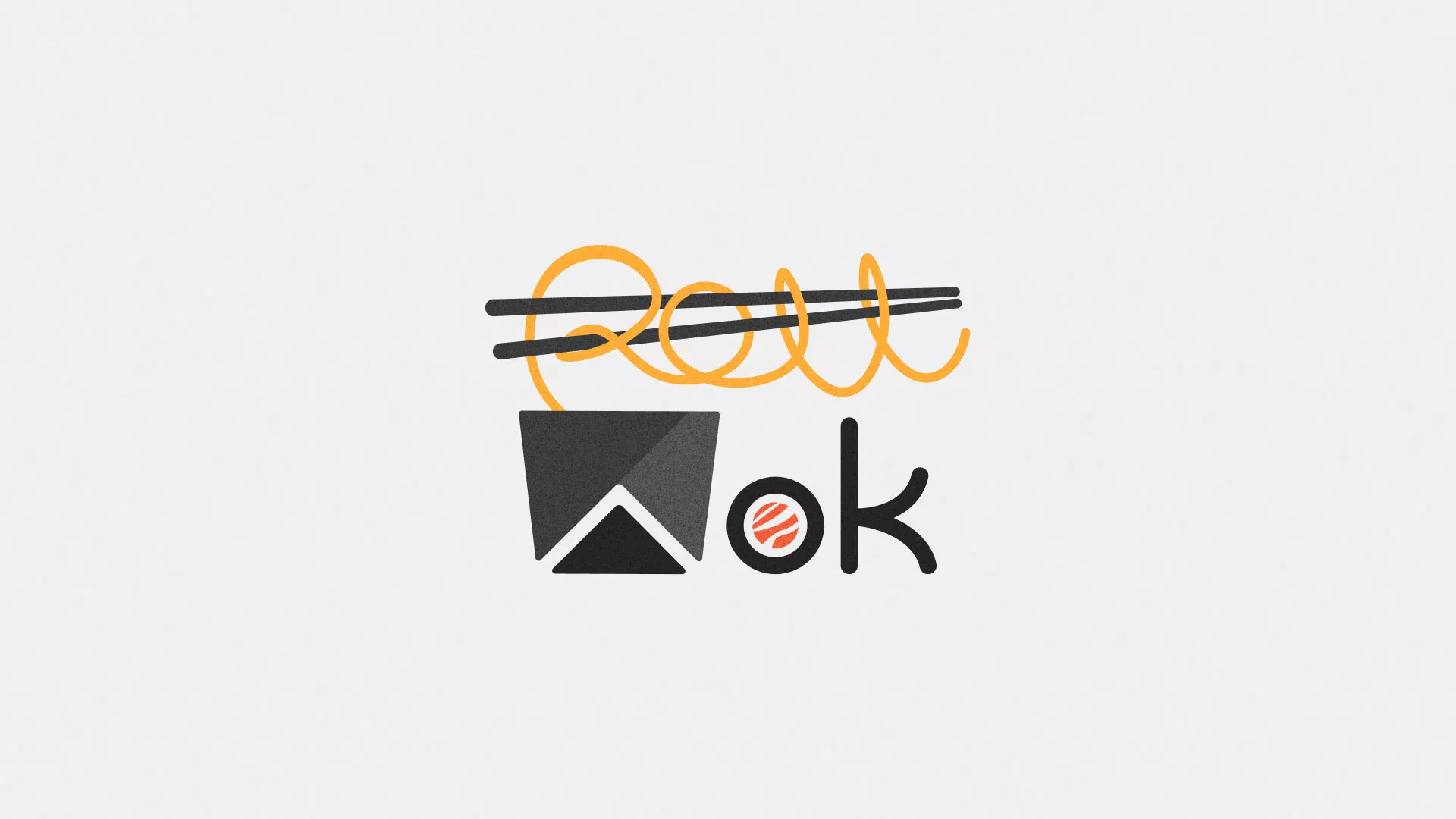 Разработка логотипа суши-бара «Roll Wok Club» в Уфе