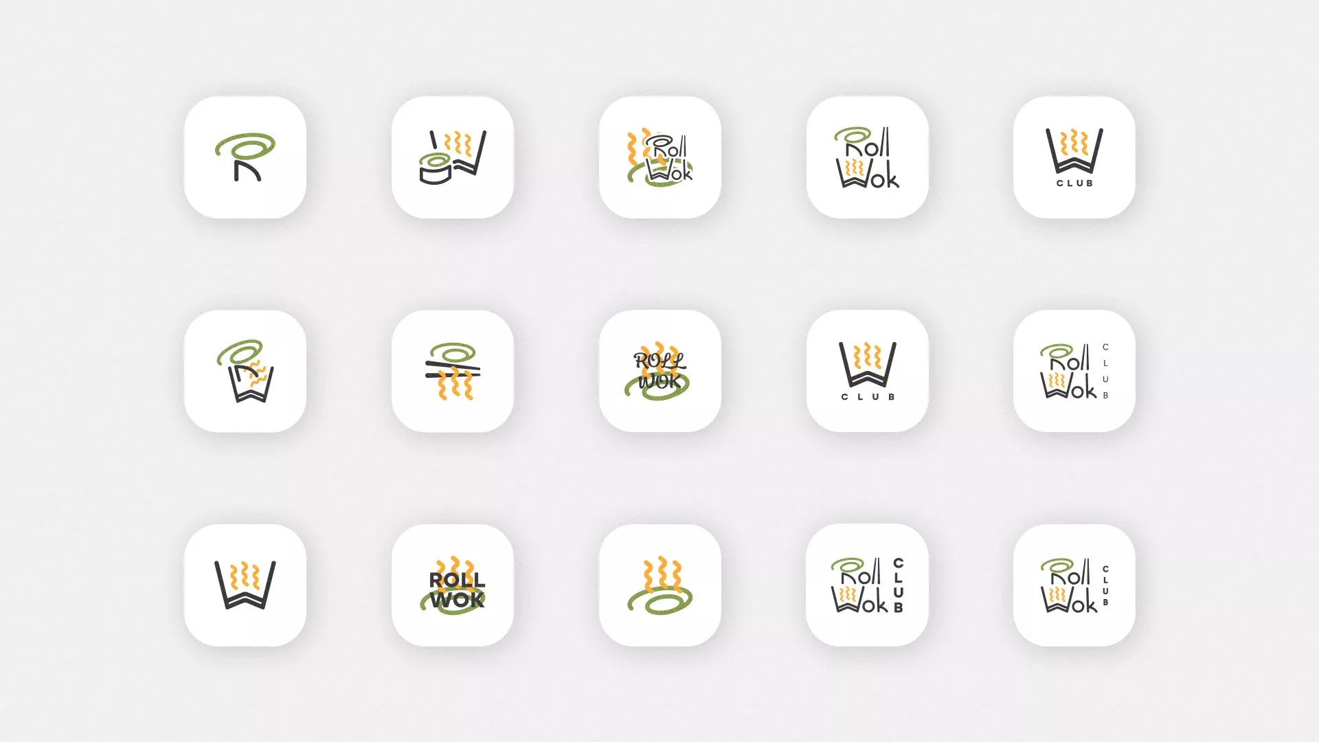 Разработка иконки приложения суши-бара «Roll Wok Club» в Уфе